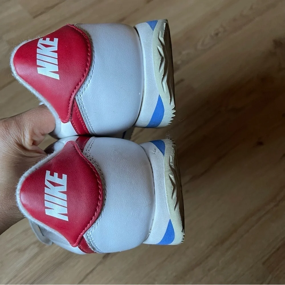 Nike Cortez Basic Leather Classic Sneaker Shoes White/Red Size 10.5